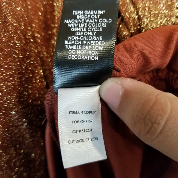 Torrid Women's Midi Glitter Knit Surplice Slit Tie Dress Gold Size 3X - Picture 7 of 10